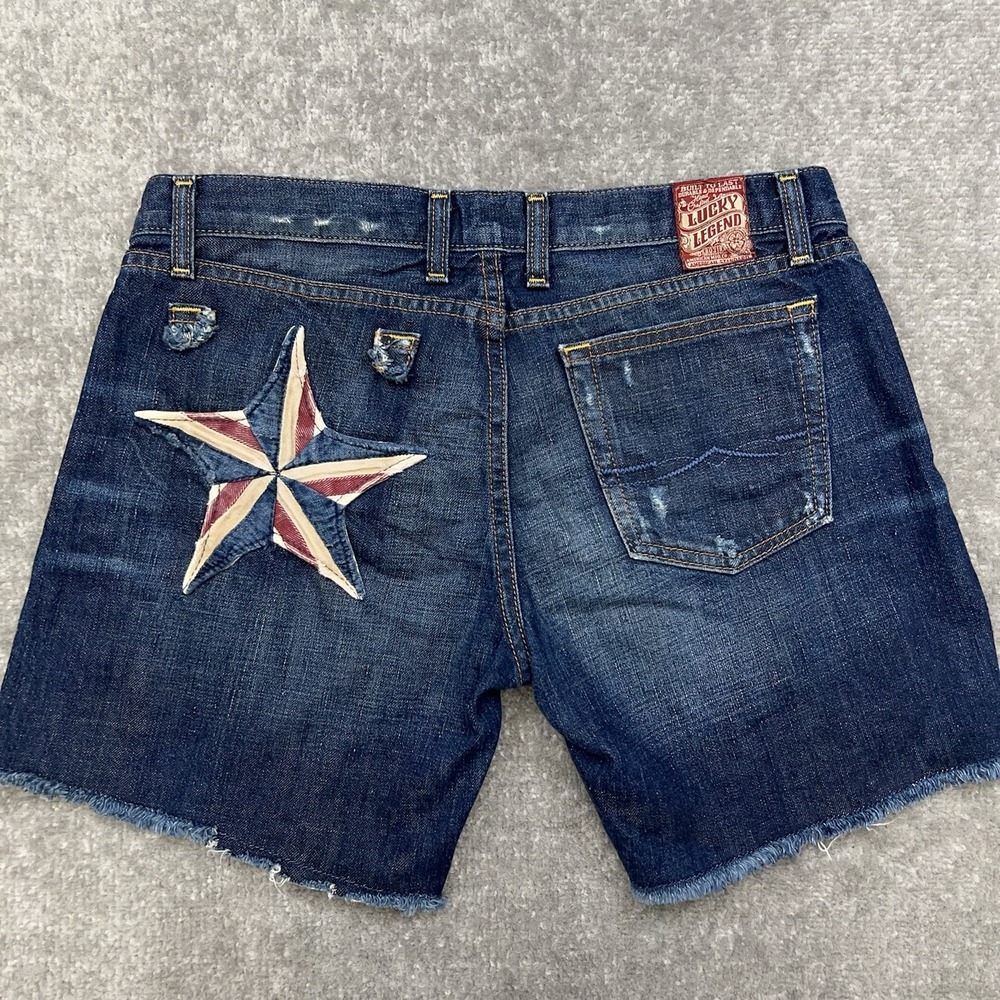 LUCKY BRAND Women's 6 Legend Americana Riley Cutoff Shorts Low Rise 6" Patchwork